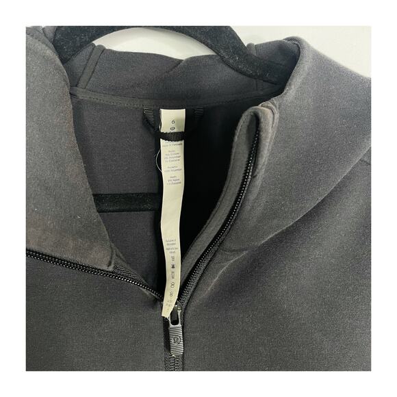 Lululemon Womens Size 6 Black Going Places Hooded Jacket Spacer Full Zip Pockets - Picture 8 of 11